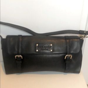 Kate Spade black leather clutch
